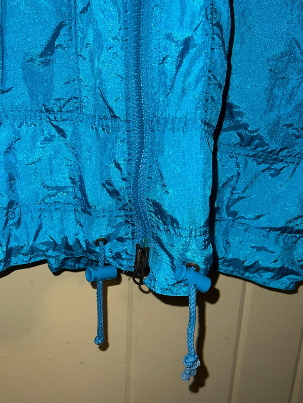 Mighty Mac Blue Nylon Outdoor Hooded Retro Windbreaker Rain Jacket 90’s Size L - Picture 6 of 12